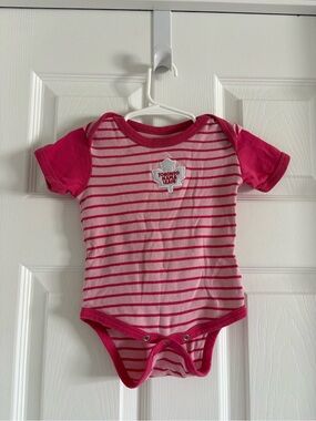 Toronto Maple Leafs Pink Striped Baby Bodysuit